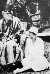 Rabindranath Tagore and Victoria Ocampo in the grounds of Villa Ocampo
