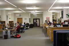 Radcliffe Science Library ground floor interior with bookshelves and study areas
