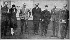 Group portrait at the opening of the A.S.B. exhibition for Architecture, Painting and Sculpture at the Stedelijk Museum Amsterdam 1928