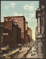 View of Randolph Street looking east from LaSalle Street in Chicago
