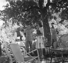 Prime Minister Jawaharlal Nehru in conversation with Countess Edwina Mountbatten on the lawns of Vicerigal Lodge Simla 1948