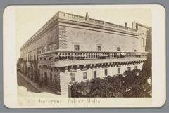 Historic photograph of Governor's Palace in Malta by Giorgio Sommer from 1865-1890