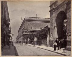 1870s photograph of the walled Piazza della Tesoreria in Valletta during Francis Frith's time