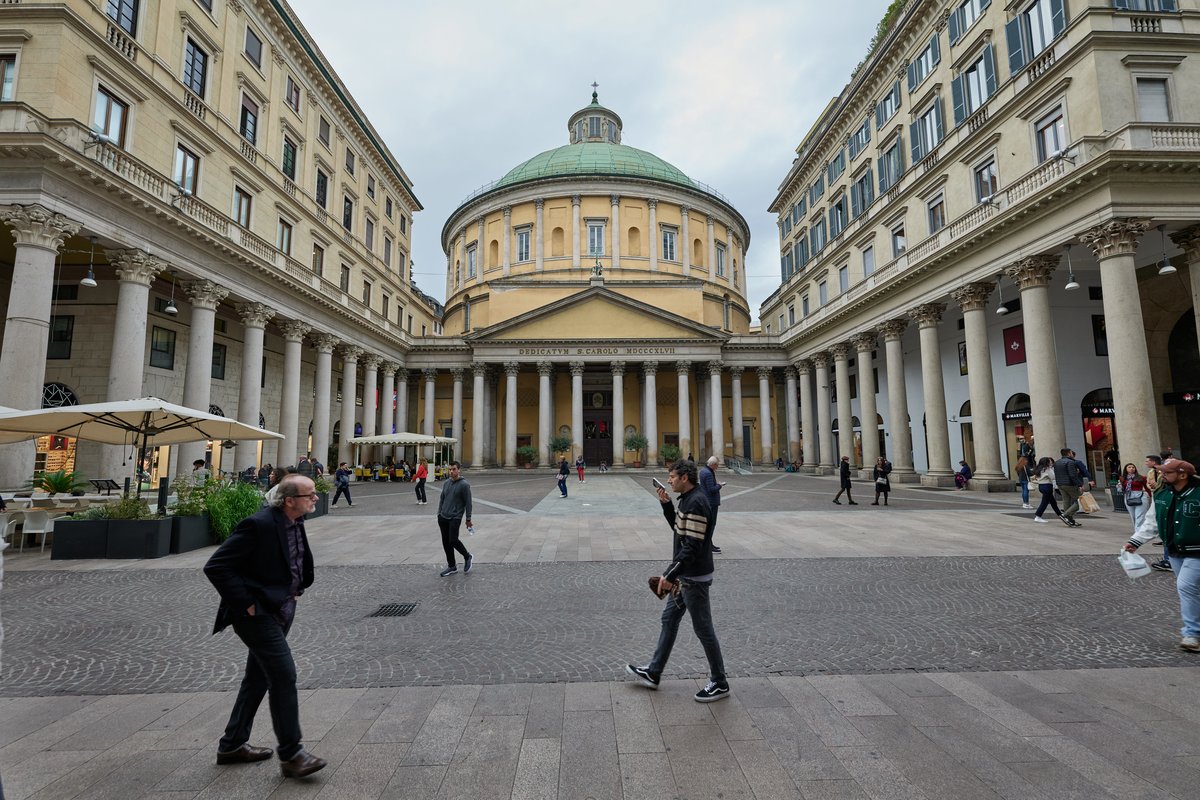 Basilica di San Carlo al Corso church front view in Milano