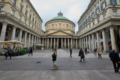 Facade of Basilica di San Carlo al Corso in Milan with classical architecture and columns