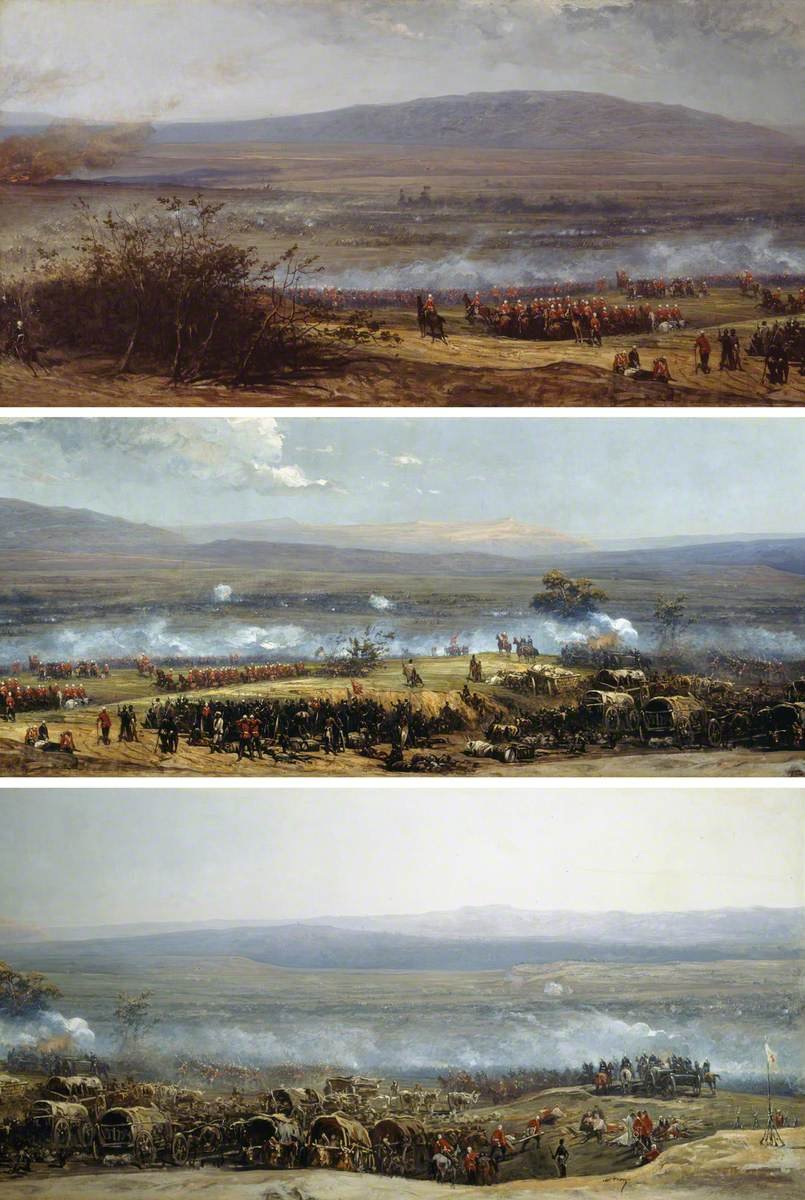 Painting of the Battle of Ulundi, Zulu War, on 4 July 1879 by Adolphe Yvon