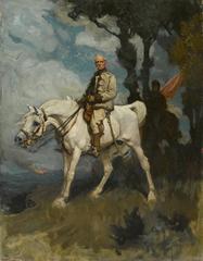 Portrait of General Sir Frederick Sleigh Roberts on his horse Vonolel