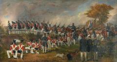 The 6th (1st Royal Warwickshire) Regiment of Foot soldiers on exercise at Portsmouth in historical military uniforms
