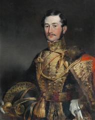 Portrait of Captain F. Farquharson of Eastbury, Dorset, 7th Hussars in military uniform