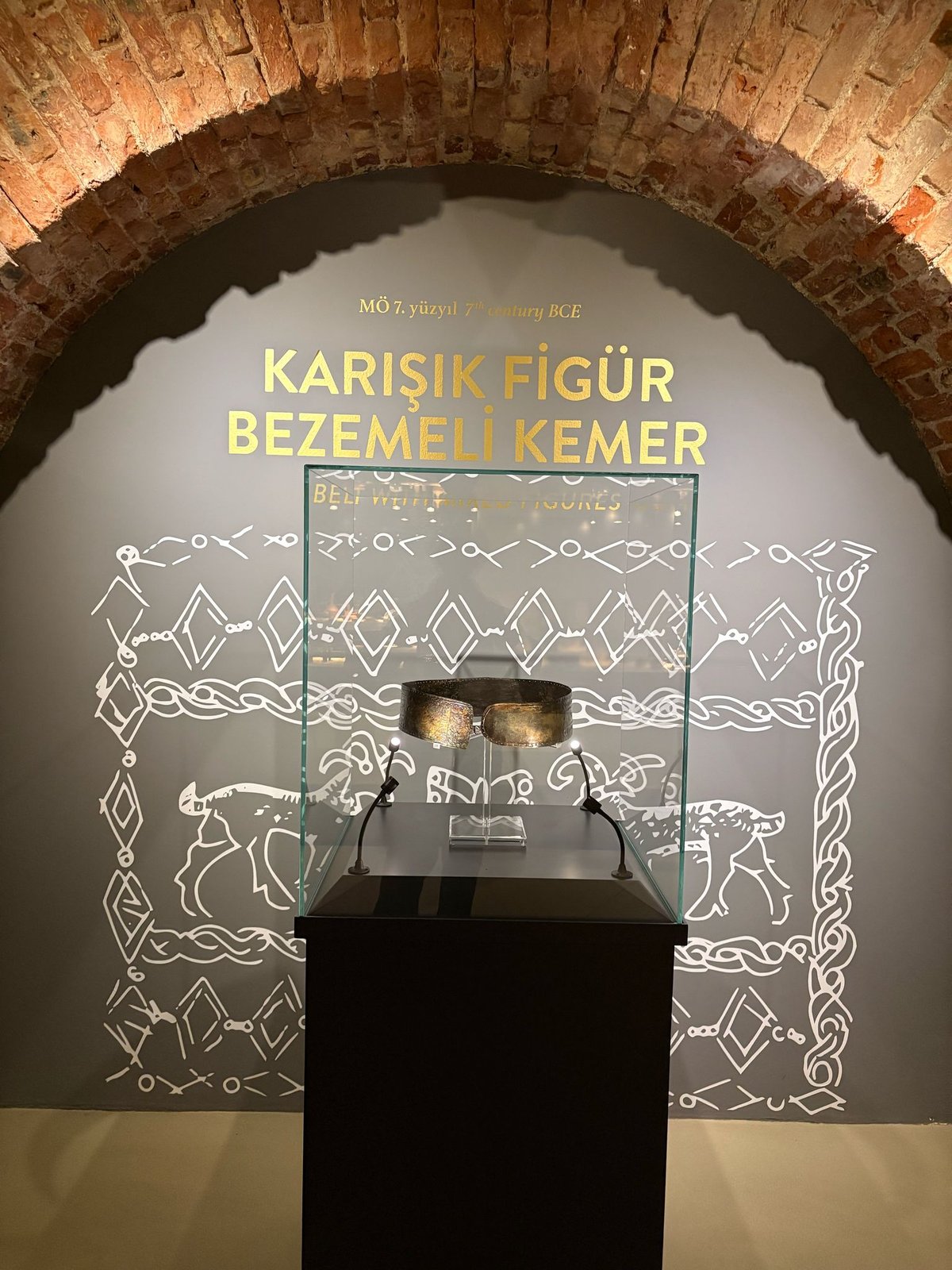 Ancient 7th century BC mixed figure decorated belt