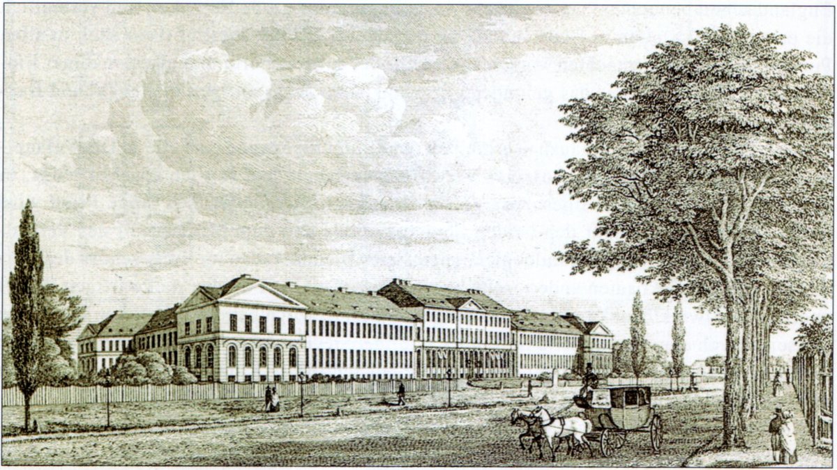 Perspective view of Allgemeines Krankenhaus St. Georg in Hamburg from Lohmühle