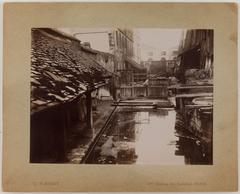 Vintage photograph of the Gobelins dyeing workshop along the Bièvre river in the 13th arrondissement of Paris