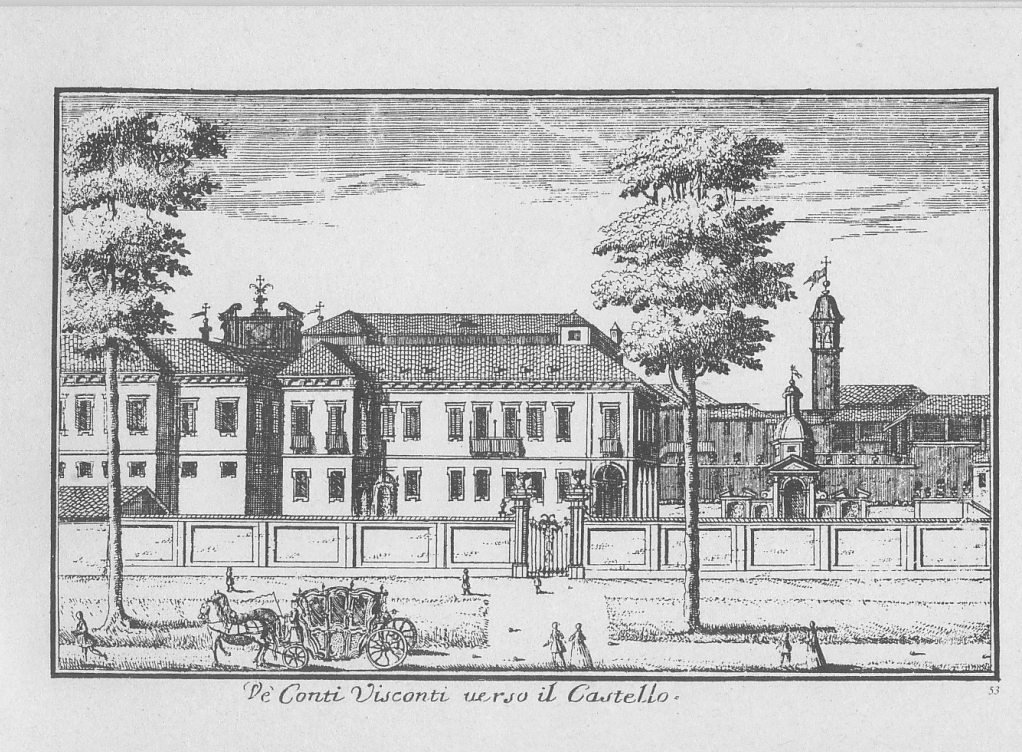 Palazzo Litta in Milan, formerly Palazzo Visconti-Arese, engraved by Marc'Antonio Dal Re around 1745