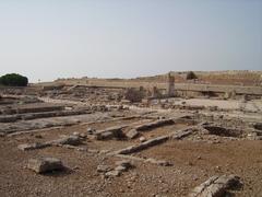 Panoramic view of Egnazia ancient ruins with Basilica Civile in the background