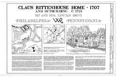 Historic outbuilding at Claus Rittenhouse Home in Fairmont Park, Philadelphia