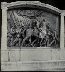 Bronze and granite Memorial to Robert Gould Shaw by Augustus Saint-Gaudens at Boston Common