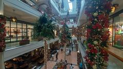 Interior view of Power Plant Mall with modern architectural design and shoppers