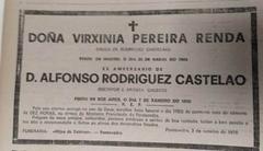 Necrolóxica Virxinia Pereira e Castelao obituary page from Diario de Pontevedra newspaper