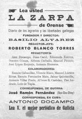 Vintage advertisement poster for La Zarpa