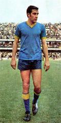 Italian footballer Roberto Mazzanti playing for A.C. Hellas Verona in 1970-71 season at Marcantonio Bentegodi stadium