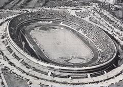 Historic black and white photo of Stadio Marcantonio Bentegodi in Verona shortly after its construction