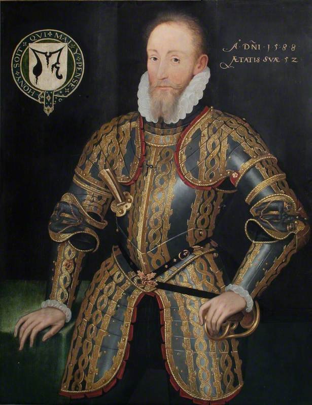 Portrait of Henry Hastings, 3rd Earl of Huntingdon, c. 1535-1595, wearing English school attire from the British Renaissance period