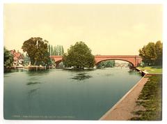 View of Maidenhead Bridge from below over the Thames River in England