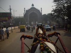 Horse-Tonga ride through historic Rumi Darwaza in Old Lucknow city