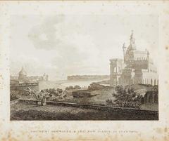 Rumi Darwazah and the new Palace at Lucknow in a vintage drawing
