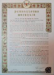 Declaration of Malaysia in Malay language using Rumi script at the Independence Proclamation Memorial in Melaka, Malaysia