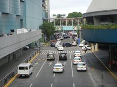 Aerial view of North Avenue and EDSA interchange in Quezon City with SM City North EDSA mall