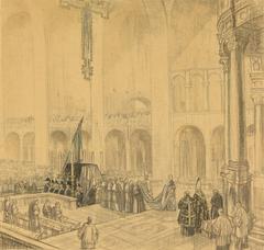 Italian Carabinieri attending a grand Catholic mass at Westminster Cathedral in 1918