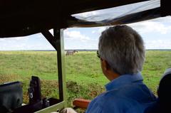 U.S. Secretary of State John Kerry looking at a zebra in Nairobi National Park Kenya May 3 2015