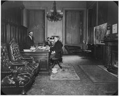 Black and white photograph of San Francisco Mint employees working in an office