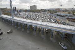 Vehicle traffic crossing into the United States from Mexico at San Ysidro border port of entry