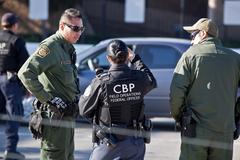 Border Patrol vehicle marked BP and OFO at San Ysidro Southwest border crossing