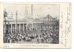 Historic Steeplechase Park amusement area in Coney Island New York 1905