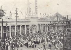 Steeplechase Park at Coney Island New York before the 1907 fire, vintage 1905 postcard