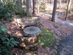 Scenic view of Sarah P. Duke Gardens with blooming flowers and walking paths in Duke University, North Carolina