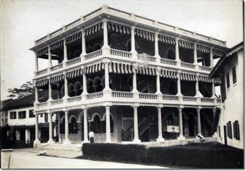 European hospital and dispensary building in Kuching, Sarawak, built in 1909