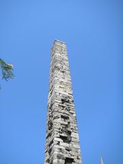 Walled Obelisk in the Hippodrome of Constantinople surrounded by trees and historical ruins