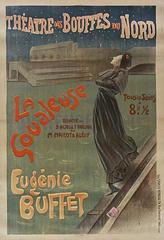 Vintage poster for La Goualeuse at Théatre des Bouffes du Nord featuring Eugénie Buffet