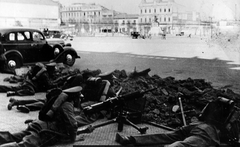 Military personnel during La Matanza del Seguro Obrero in Santiago, Chile on September 5, 1938