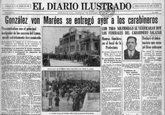 Front page of El Diario Ilustrado newspaper after the Seguro Obrero Massacre