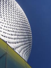 Skyline of Birmingham city in the United Kingdom with modern buildings and blue sky