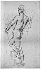 Study of a man turned three-quarters to the left