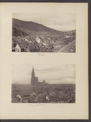 Photograph from Johnson's 1881 European travel album showing historic sites and art galleries across Europe including Brighton seaside, Swiss villages, Prague's Radetzky Memorial, Dresden's Old Masters' Gallery, Berlin Gemäldegalerie, and London's National Gallery
