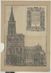 Lateral view of Strasbourg Cathedral with intricate Gothic architecture