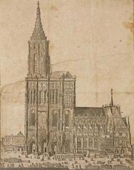 Lateral view of Strasbourg Cathedral in Strasbourg