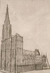 Lateral view of Strasbourg Cathedral in Strasbourg, France